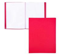 RAYLU PAPER - A4 Document Folder 100% Biodegradable Polypropylene 40 Clear Document Sleeves (A4, 40 Pockets, Red)