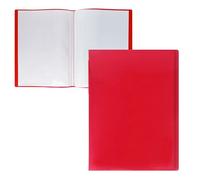 RAYLU PAPER - A4 Document Folder with Clear Sleeves Made of 100% Biodegradable Polypropylene, 30 Clear Document Sleeves for Home and Office (A4, 30 Pockets, Red)