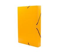 Raylu Paper A4 Matte Project Folder with 3 cm Spine, Sturdy Cardboard Folder and Elastic Closure for School or Office Projects, File Cabinet Size 34 x 24 cm (Yellow)