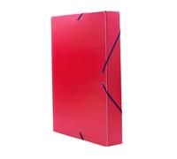 Raylu Paper A4 Matte Project Folder with 5 cm Spine, Sturdy Cardboard Folder and Elastic Closure for School or Office Projects, File Folder Size 34 x 24 cm (Red)