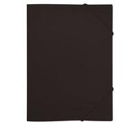 RAYLU PAPER - A4 Folder with Elastic Bands and Flaps, Storage Folders for Documents, Office and School, Made with 100% Recyclable Polypropylene (A5, Black)