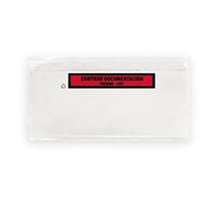 Raylu Paper® - Adhesive Document Holder Envelopes for Packing List of Shipments. Transparent Packing Notes Bags with Strong Self-Closing (DL, 100 Units)