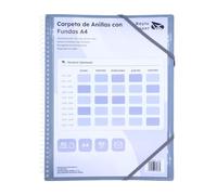 Raylu Paper Binder with Transparent A4 Sleeves and Rings, Binder with 90 Micron Clear Sleeves, Zippered Envelope and Customizable Cover for Organization (30 Pockets, Smoke)