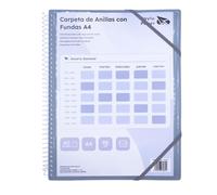 Raylu Paper Binder with Transparent A4 Sleeves and Rings, Binder with 90 Micron Clear Sleeves, Zippered Envelope and Customizable Cover for Organization (40 Pockets, Smoke)