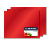 RAYLU PAPER Coloured Paper Metallic 50 x 65 cm, Pack of 10 180g/m², 210 x 297 mm, Professional Coloured Cardboard Boxes for Office, Copier Paper, Colourful Paper for Crafts (Metallic Red)