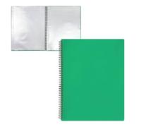 RAYLU PAPER - File Folder with Transparent A4 Plastic Sleeves and Durable Opaque Polypropylene Cover, Document Folder with Sleeves for School and Office Use (30 Pockets, Green)