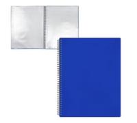 RAYLU PAPER - File Folder with Transparent A4 Plastic Sleeves and Durable Opaque Polypropylene Cover, Document Folder with Sleeves for School and Office Use (40 Pockets, Blue)