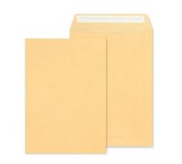 RAYLU PAPER - Pack of 10 Large Kraft Paper Envelopes with Self Seal Seal for Shipping Documents Easy and Fast Sealing 90gsm Thick (4th Long, Pack of 10)