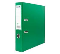 Raylu Paper Ring Binder, 75 mm Wide Spine File Folder, 2 Ring Binders for Office with Soft Opening Lever and Customizable Card Holder (Folio, Green)