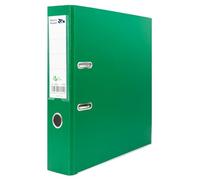 Raylu Paper Ring Binder, 75 mm Wide Spine File Folder, Office 2 Ring Binders with Soft Opening Lever and Customizable Card Holder (Green, A4)