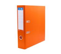 Raylu Paper Ring Binder, 75 mm Wide Spine File Folder, Office 2 Ring Binders with Soft Opening Lever and Customizable Card Holder (Orange, A4)