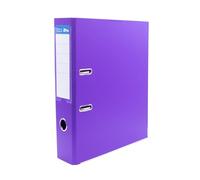 Raylu Paper Ring Binder with Rings, 75 mm Wide Spine File Folder, Office 2 Ring Binders with Soft Opening Lever and Customizable Card Holder (Purple, Fool)