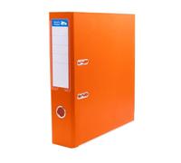 Raylu Paper Ring Binder with Rings, 75 mm Wide Spine File Folder, Office 2 Ring Binders with Soft Opening Lever and Customizable Card Holder (Orange, Fool)