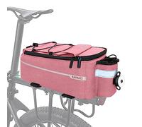 RAYMACE Bike Trunk Cooler Bag with Tail Light,Bicycle Rear Rack Bag Insulated Storage 8L,Pannier Bag (Pink)