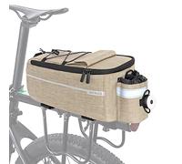 RAYMACE Bike Trunk Cooler Bag With Tail Light,Bicycle Rear Rack Bag Insulated Storage 8L,Pannier Bag (Beige)