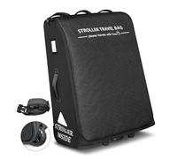 RAYMACE Padded Stroller Travel Bag for Airplane,Stroller Gate check bag with Wheels Compatible with UPPAbaby Vista,Vista V2,Cruz,Cruz V2, Travel Safe Protection Storage Bag,Patterned Design,Black