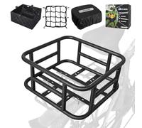 RAYMACE Rear Rack Bike Basket with Cargo Net and Liner Large Bicycle Basket Perfect Mount for Electric Bike