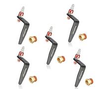 RayMagic Steel Pneumatic Tool Rafter Hook Hanger, Lightweight, Durable,Reusable Metal Organaizer Adjustable Easy Install Hooks With 1/4" Air Tool Swivel Fitting, for Air Nailer, 5-Piece Brass Fitting