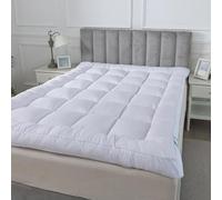 Rayman Double Size Mattress Topper - 10cm Extra Deep Thick Quilted Bed Topper | Ultra Soft & Supportive, Breathable Hypoallergenic Filling with Elasticated Straps | Hotel Quality UK - 137x190 CM
