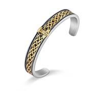 Raymard Mens Viking Thor Hammer Bangle Bracelet, 316L Stainless Steel Celtic Irish Bracelet for Men, 8.3", no gemstone