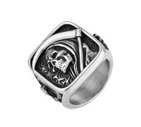 Raymard Skull Rings for Men - Punk Skeleton Biker Rings for Men - Premium Stainless Steel, Stainless Steel, No Gemstone