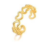 Raymard Women's Stainless Steel Heart Eternity Ring, Size 7 Adjustable Openwork Love Stackable Ring, Valentine's Day Mother's Day Jewelry for Women, Stainless Steel, No Gemstone