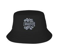 Raymatthie Oasi*s Unisex Black Bucket Hat Mens Womens Band Fisherman Cap Beach Sun Cap Vacation Sports Headwear