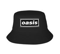 Raymatthie Oasi*s Unisex Black Bucket Hat Mens Womens Band Fisherman Cap Beach Sun Cap Vacation Sports Headwear
