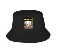 Raymatthie Oasi*s Unisex Black Bucket Hat Mens Womens Band Fisherman Cap Beach Sun Cap Vacation Sports Headwear