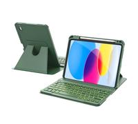 RAYMCRAFT for iPad 11th(A16, 2025)/10th Generation Case with Keyboard, 360° Rotatable Case & Detachable Backlit Keyboard, Precision Cutouts and Pen Holder for iPad A16 11''/10th 10.9'', Olive Drab