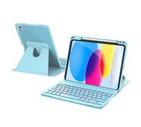 RAYMCRAFT for iPad 11th(A16, 2025)/10th Generation Case with Keyboard, 360° Rotatable Case & Detachable Backlit Keyboard, Precision Cutouts and Pen Holder for iPad A16 11''/10th 10.9'', Light Blue