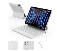 RAYMCRAFT for iPad Air 11-inch (M3 2025 / M2 2024) & iPad Pro 11 inch(1st/2nd/3rd/4th Gen), Magic Keyboard for Air 4/5 10.9", Springy Backlit Keys, Stain-Resistant Surface, Multi-Touch Trackpad, White