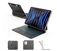 RAYMCRAFT for iPad Air 11-inch (M3 2025 / M2 2024) & iPad Pro 11 inch(1st/2nd/3rd/4th Gen), Magic Keyboard for Air 4/5 10.9", Springy Backlit Keys, Stain-Resistant Surface, Multi-Touch Trackpad, Black