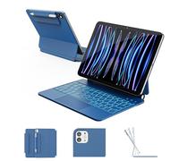 RAYMCRAFT for iPad Air 11-inch(M3 2025 / M2 2024) & iPad Pro 11 inch(1st/2nd/3rd/4th Gen), Magic Keyboard for Air 4/5 10.9", Springy Backlit Keys, Stain-Resistant Surface, Trackpad, Steel Blue