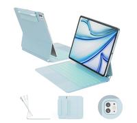 RAYMCRAFT for iPad Air 13 inch Case with Keyboard (M3,2025 / M2,2024), iPad Pro 12.9 (6th/5th/4th/3rd Gen) Magic Keyboard, Springy Backlit Keys, Stain-Resistant Surface, Multi-Touch Trackpad, Blue