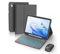 RAYMCRAFT Keyboard Case for Samsung Galaxy Tab S11 11-inch 2025 (SM-X730/SM-X736B), Mouse and Detachable Wireless Keyboard, 7-Color Backlight, Slim Case with Pencil Holder, Grey
