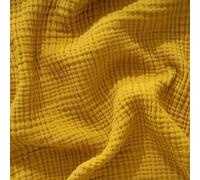 RAYME TEKSTIL Muslin Blanket - Pure 100% Turkish Cotton Airy Soft Light Versatile Gauze Throw Blanket for Bed, Couch, Sofa (Mustard Yellow, Throw Size (50" x 66" inch))