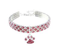 RayMinsino Pet Collar with Diamonds, Adjustable Crystal Diamond, Elastic Heart Claw Pendant, Wedding Cat and Dog, Small Pet Necklace Jewellery