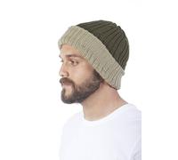 RAYMIS Reversible Alpaca Wool Hat | Alpaca Men Beanie | Warm & Soft Peruvian Hat | Unisex Alpaca Beanie | Alpaca Hat for Men, Green / Green, One size