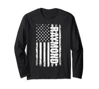 Raymond Personal Name American Flag Retro Men Women Funny Long Sleeve T-Shirt