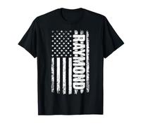 Raymond Personal Name American Flag Retro Men Women Funny T-Shirt