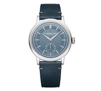 Raymond Weil Men's Millesime 39.5 Seconds Dial Automatic Leather Strap Watch, Silver/Blue