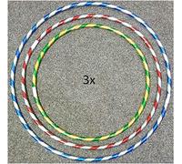 RAYMSTER 3x Glitter Hula Hoops for Weight Loss, Fitness Routine & Active Play - Weighted Activity Exercise Hoops for Unisex Kids & Adults - Dance Training Rings & Gym Equipment - Small, Medium, Large