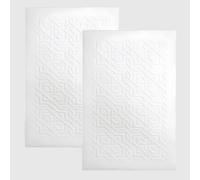 RAYMSTER Bath Mats for Bathroom Floor - 50 x 80cm Soft Cotton Toweling Bathroom Rugs - 900 GSM Hotel Spa Quality - Non Slip, Quick Dry & Machine Washable - Geometric Jacquard Pattern - Pack of 2