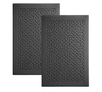 RAYMSTER Bath Mats for Bathroom Floor - 50 x 80cm Soft Cotton Toweling Bathroom Rugs - 900 GSM Hotel Spa Quality - Non Slip, Quick Dry & Machine Washable - Geometric Jacquard Pattern - Pack of 2