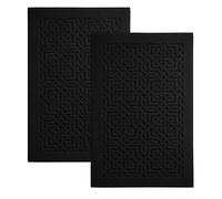 RAYMSTER Bath Mats for Bathroom Floor - 50 x 80cm Soft Cotton Toweling Bathroom Rugs - 900 GSM Hotel Spa Quality - Non Slip, Quick Dry & Machine Washable - Geometric Jacquard Pattern - Pack of 2