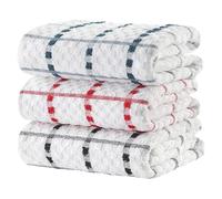 RAYMSTER Extra Large Kitchen Terry Tea Towels - Pure Cotton Assorted Colors - Super Absorbent, Machine Washable Soft Touch Kitchen Towel - Reusable & Long-Lasting - 70 x 40 cm - Pack of 3