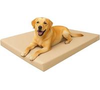 RAYMSTER Waterproof Dog Bed - (70 X 95 + 5 Cm) Large Washable Crate Mattress Pad for Dogs & Cats, Bonded Fibre Cushion with Removable Zip Cover - Indoor/Outdoor Pet Mat (Beige)