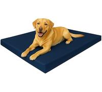 RAYMSTER Waterproof Dog Bed - (70 X 95 + 5 Cm) Large Washable Crate Mattress Pad for Dogs & Cats, Bonded Fibre Cushion with Removable Zip Cover - Indoor/Outdoor Pet Mat (Navy Blue)