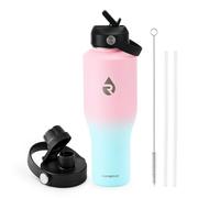 RAYMYLO 1.2L Insulated Tumbler Water Bottle with Straw | Triple Wall Vacuum Cold 48 hrs, Stainless Steel with Handle & Straw Lid & Paracord Handle, Leakproof Travel Flask